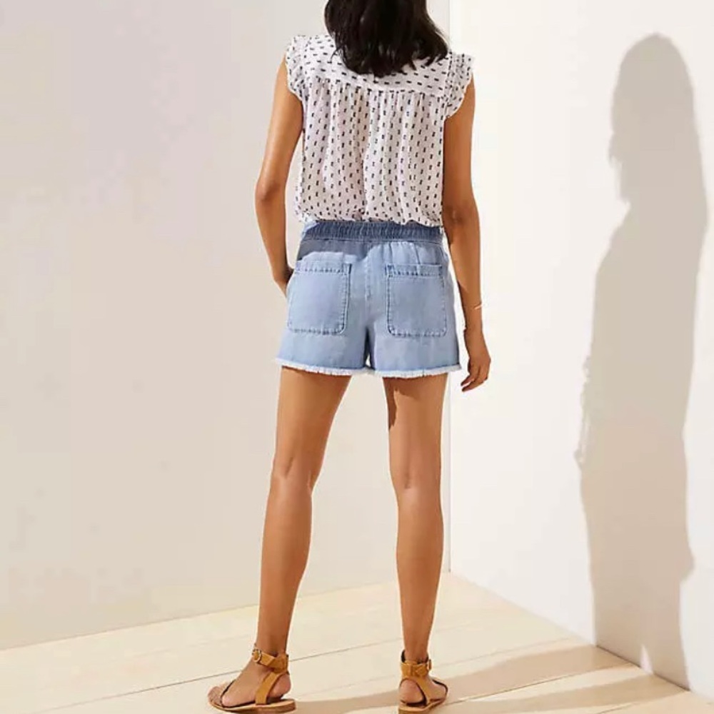 Loft Drawstring Frayed Shorts - Picture 3 of 8